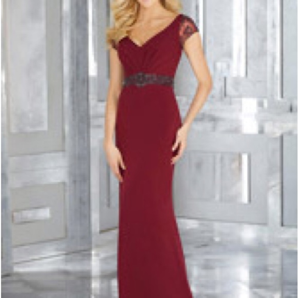 MGNY wine MOB gown
